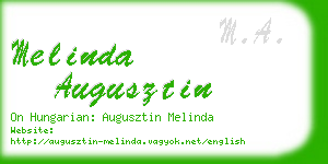 melinda augusztin business card